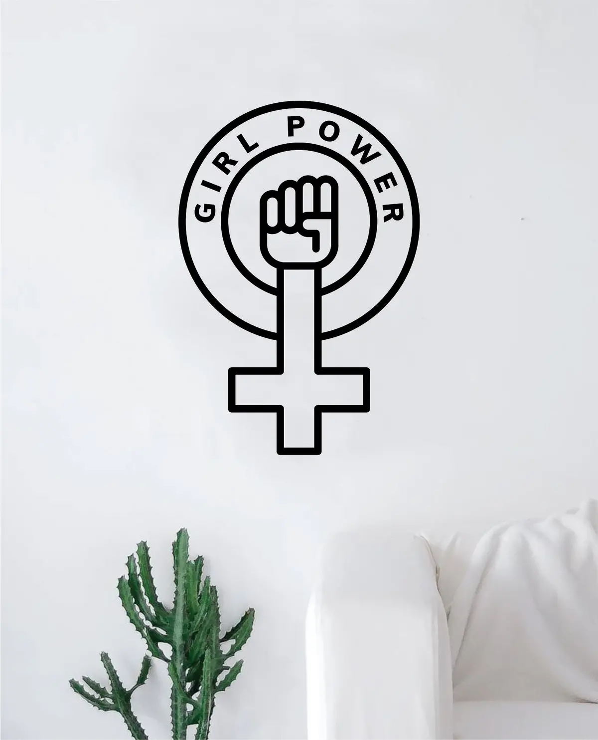 Girl Power V4 Wall Decal Sticker Vinyl Art Bedroom Living Room Decor Decoration Teen Quote Inspirational Motivational Cute Lady Woman Feminism Feminist Empower Grl Pwr Love Strong Beautiful 1