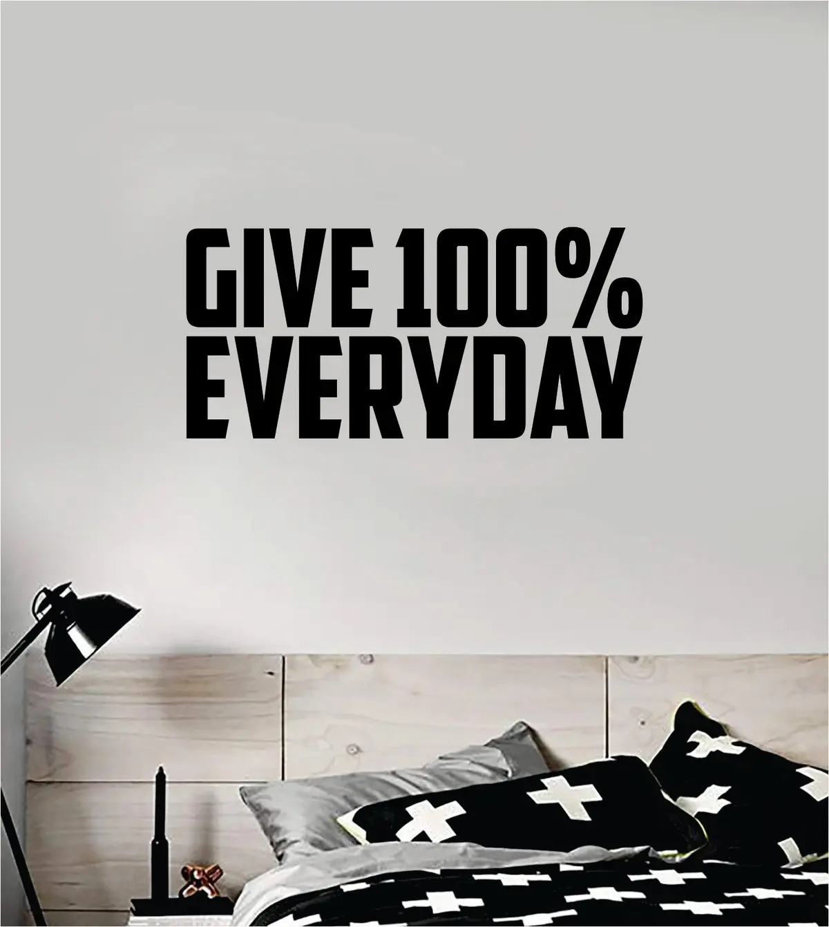 Give 100% Everyday Wall Decal Decor Art Sticker Vinyl Room Bedroom Home Teen Inspirational Teen Girls Kids School Class Nursery Gym Fitness Health 1