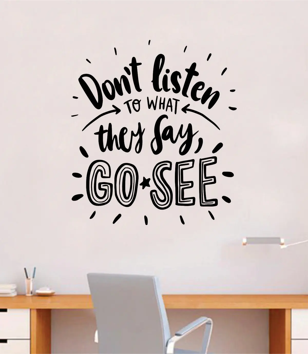 Go See Quote Wall Decal Sticker Bedroom Room Art Vinyl Inspirational Motivational Teen School Baby Nursery Kids Office Adventure Travel 1