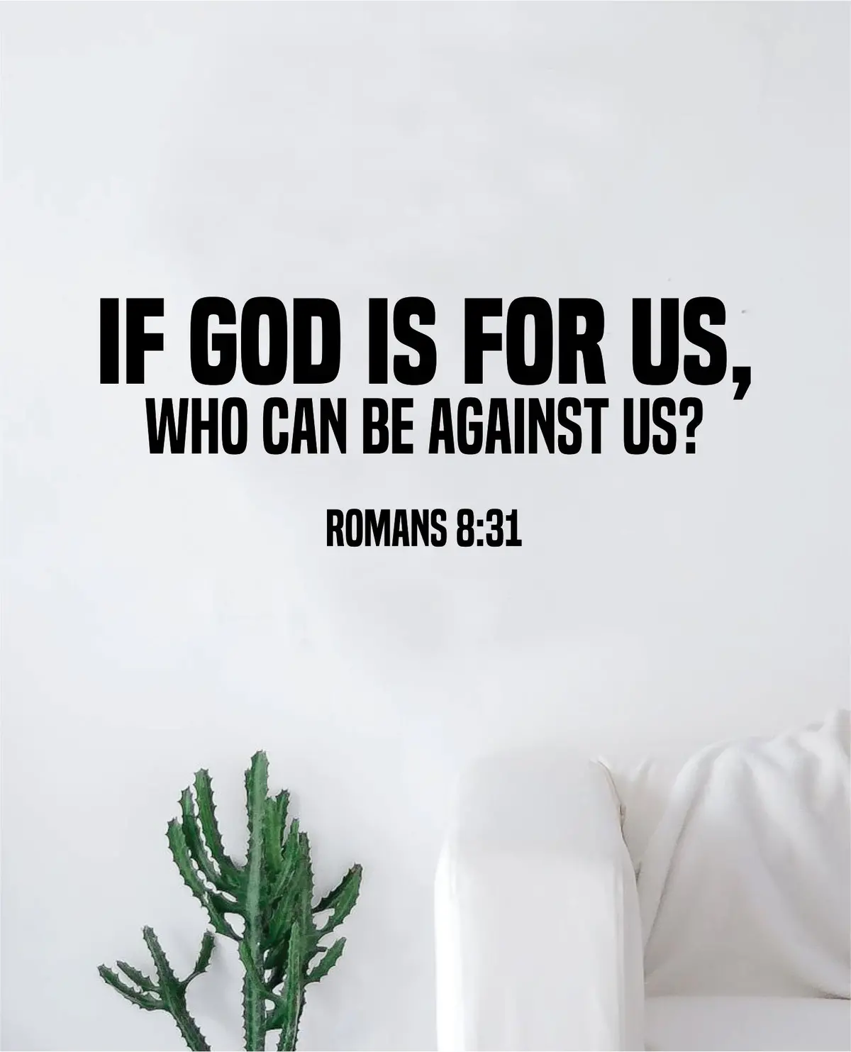 God Is For Us Quote Wall Decal Sticker Bedroom Home Room Art Vinyl Inspirational Motivational Teen Decor Religious Bible Verse Blessed Spiritual 1