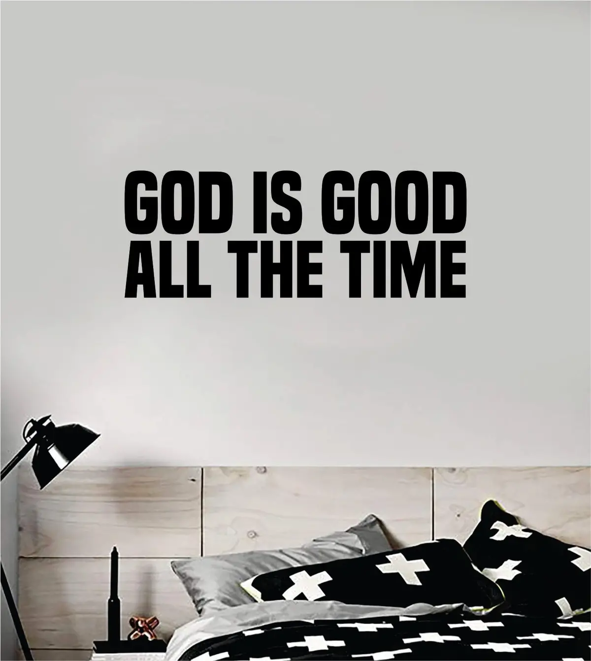 God Is Good All The Time Quote Wall Decal Sticker Bedroom Home Room Art Vinyl Inspirational Motivational Teen Decor Religious Bible Verse Blessed Spiritual Jesus Church 1