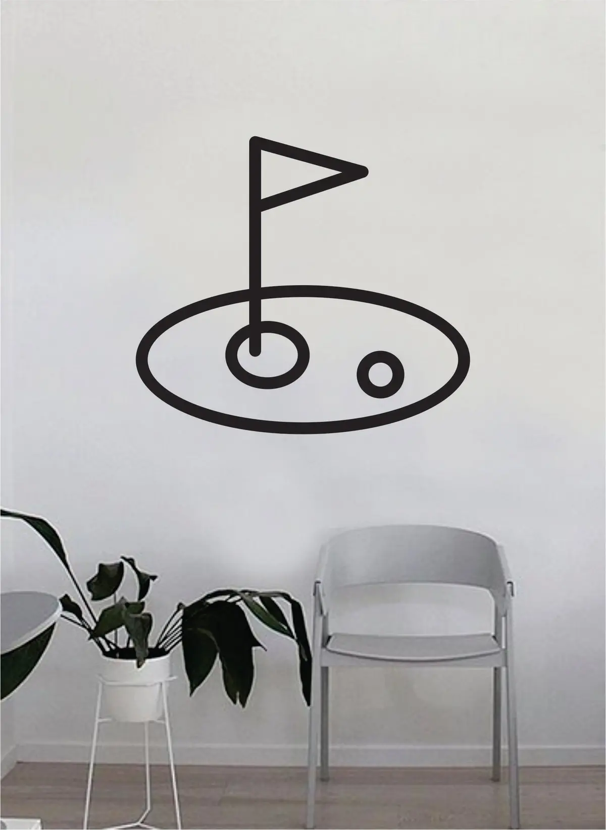 Golf Hole Decal Sticker Wall Vinyl Art Home Decor Inspirational Sports Teen Kids Nursery Ball Green Putter Grass Golfball Club 1