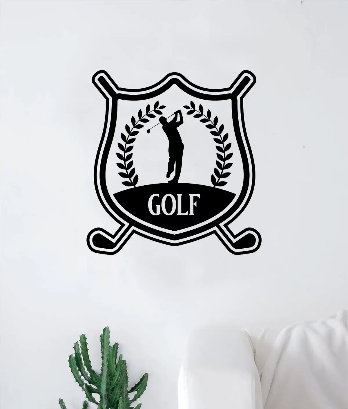 Golf Logo V2 Decal Sticker Wall Vinyl Art Home Decor Inspirational Sports Teen Kids Ball Green Putter Grass Golfball Club 1