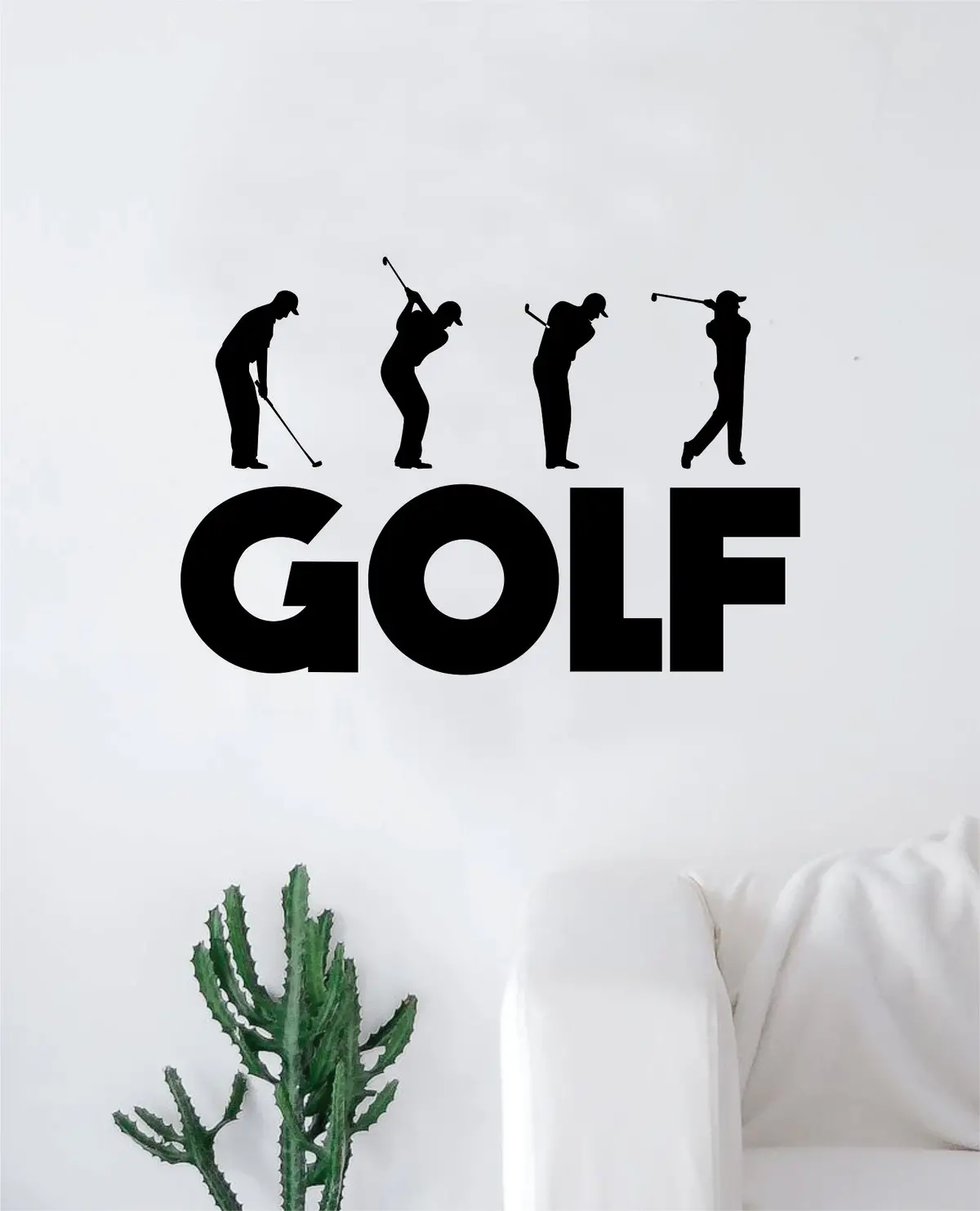 Golf Swing Decal Sticker Wall Vinyl Art Home Decor Inspirational Sports Teen Kids Nursery Ball Green Putter Grass Golfball Club 1