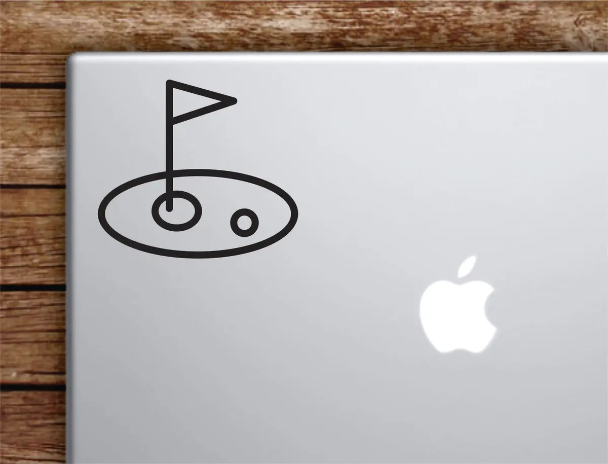Golf Hole Laptop Wall Decal Sticker Vinyl Art Quote Macbook Apple Decor Car Window Truck Teen Inspirational Girls Sports 1