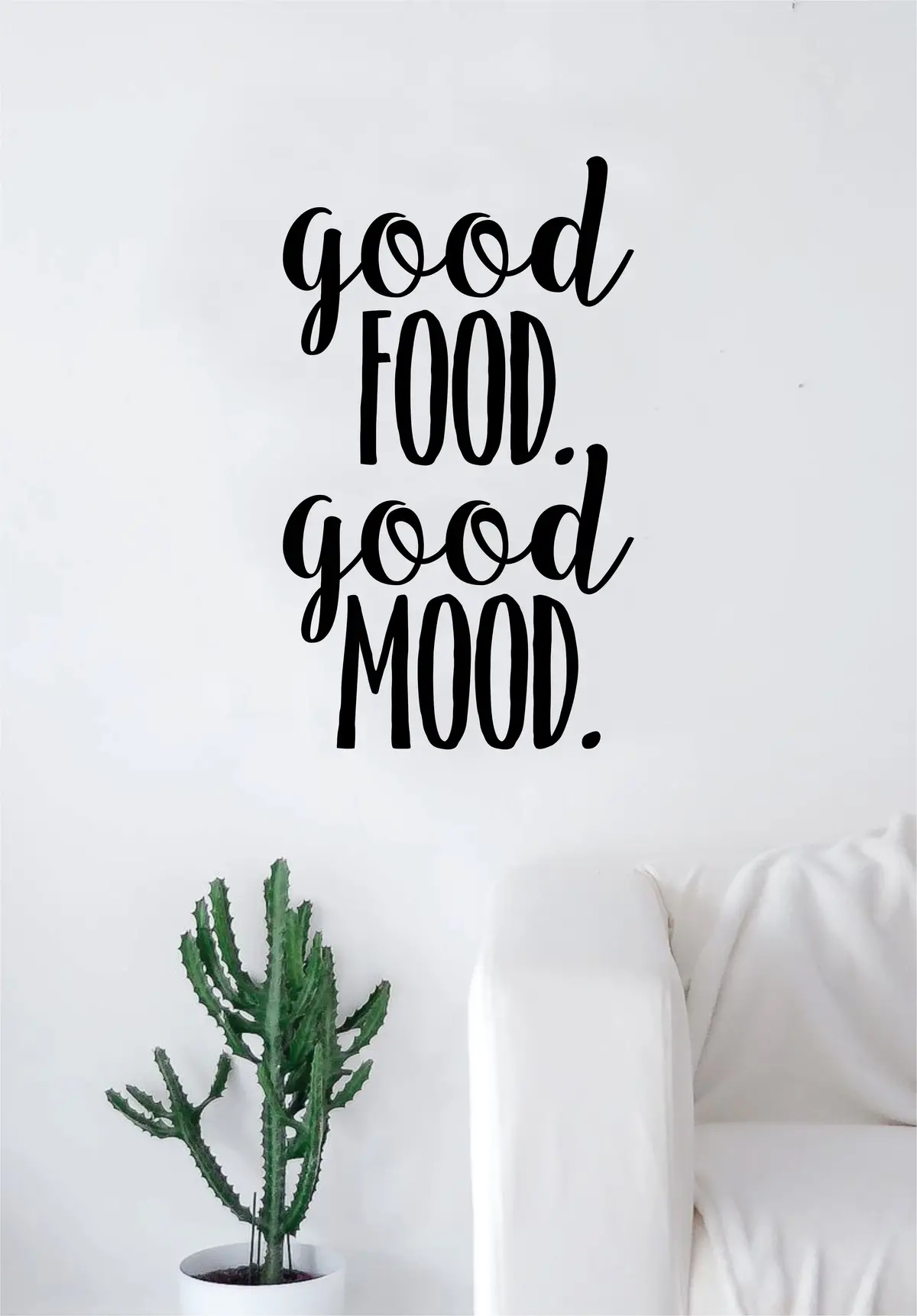 Good Food Good Mood Quote Decal Sticker Wall Vinyl Art Wall Room Decor Funny Inspirational Teen 1