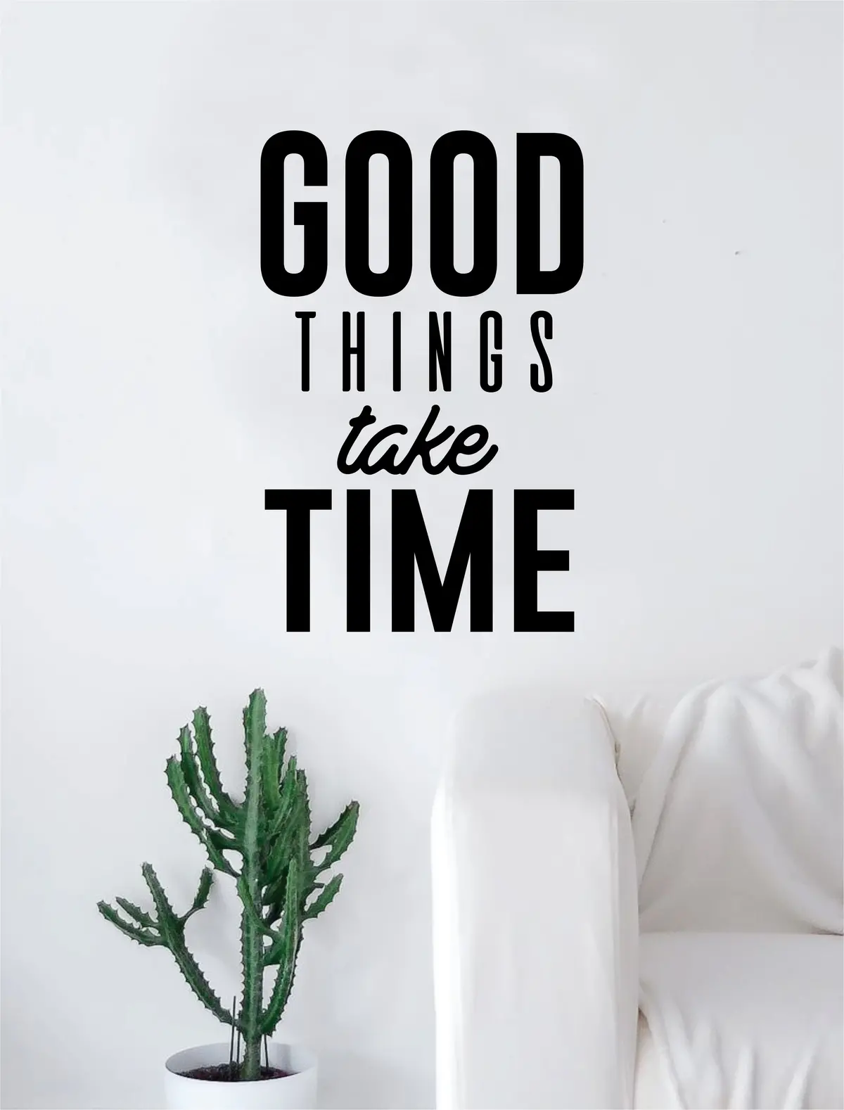 Good Things Take Time Quote Beautiful Design Decal Sticker Wall Vinyl Decor Art Simple Cute Travel Good Vibes 1