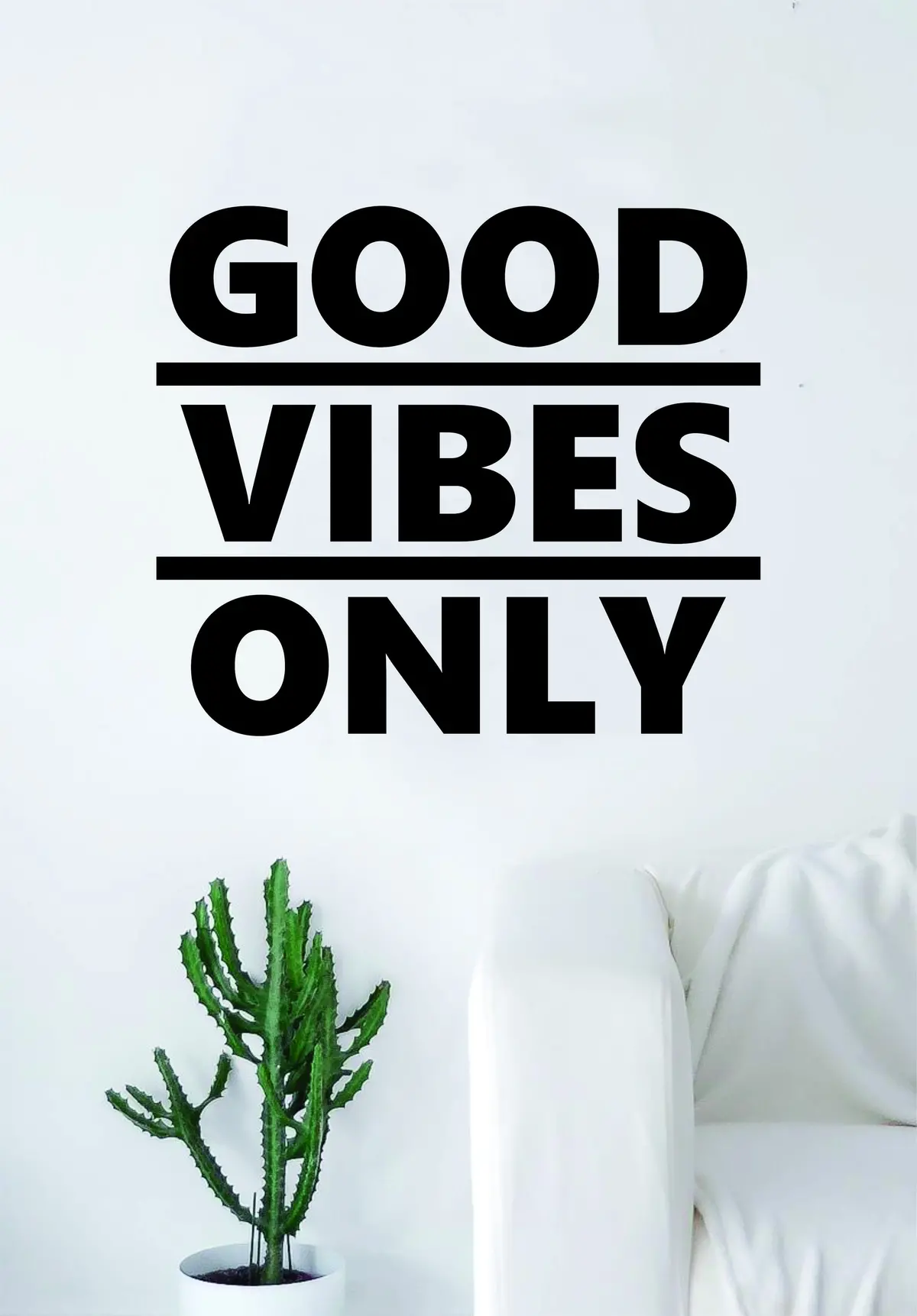 Good Vibes Only V4 Quote Decal Sticker Vinyl Wall Room Decor Decoration Art Positive Inspirational Yoga 1