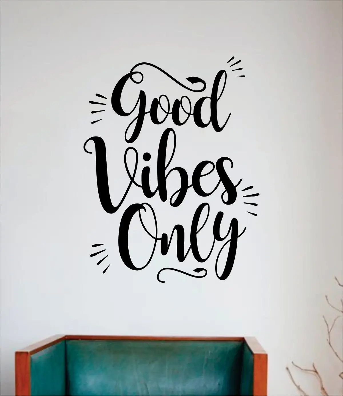 Good Vibes Only V6 Wall Decal Sticker Vinyl Art Bedroom Room Home Decor Inspirational Motivational School Teen Positive Smile Happy 1