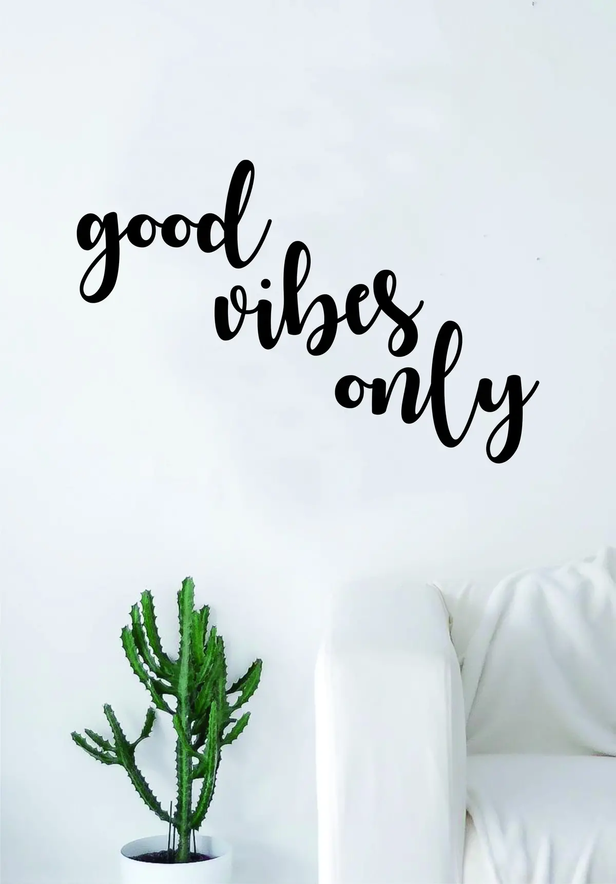 Good Vibes Only V5 Wall Decal Sticker Room Art Vinyl Beautiful Cute Namaste Flower Meditate Buddha Peace Love Zen Yoga Positive 1