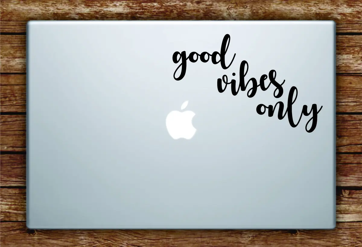 Good Vibes Only Laptop Apple Macbook Quote Wall Decal Sticker Art Vinyl Beautiful Inspirational Yoga Namaste Positive Zen Buddha 1