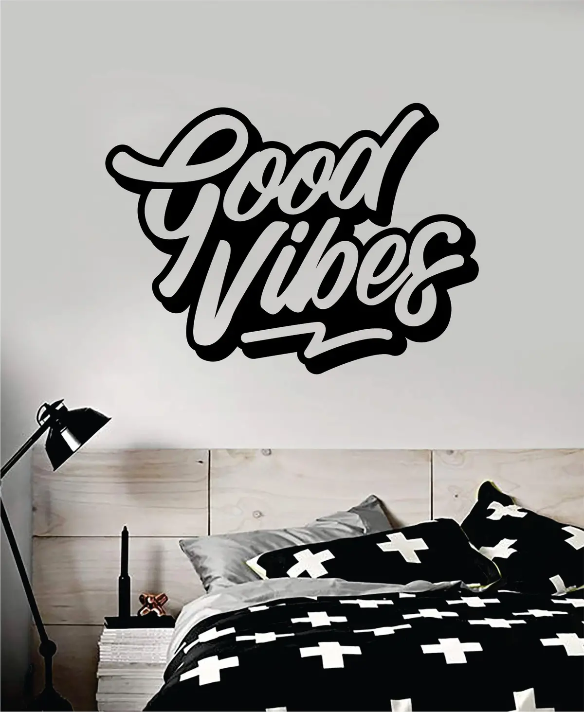 Good Vibes V5 Quote Wall Decal Sticker Bedroom Room Art Vinyl Inspirational Motivational Kids Teen Baby Nursery Playroom School Happy Positive 1
