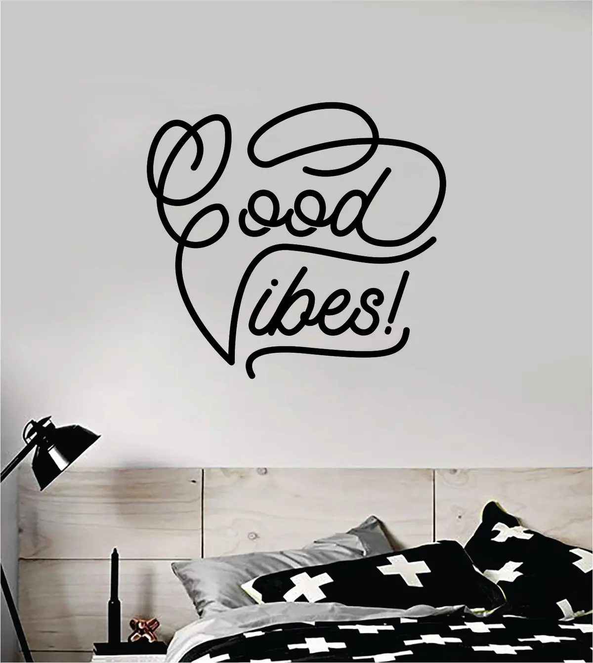 Good Vibes V7 Wall Decal Sticker Bedroom Room Art Vinyl Inspirational Teen Kids Baby Nursery Girls Boys School Teacher Class Gym 1