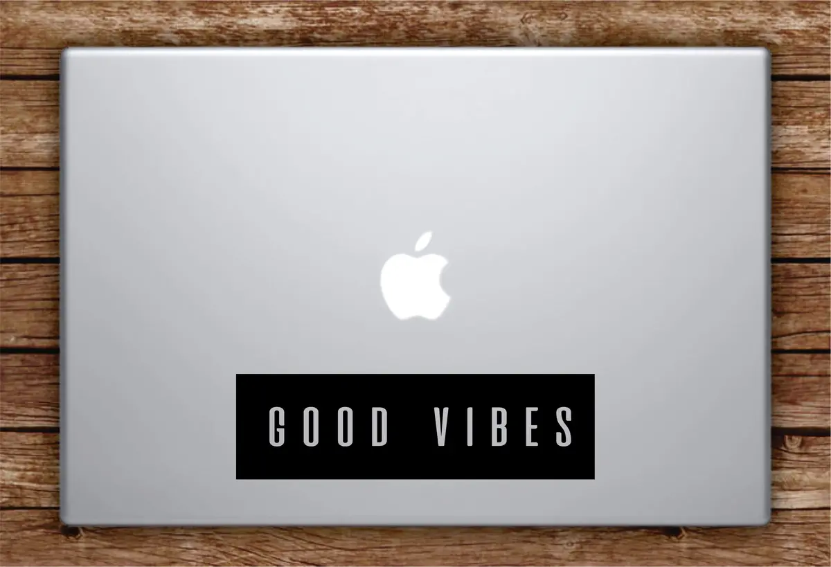 Good Vibes Rectangle Laptop Apple Macbook Quote Wall Decal Sticker Art Vinyl Beautiful Inspirational Positive 1