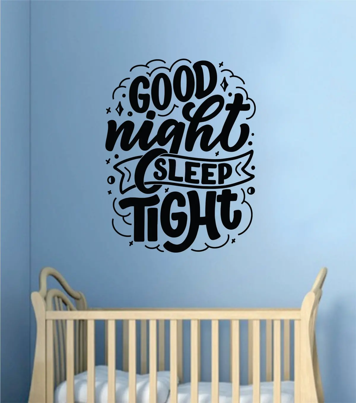 Good Night Sleep Tight Wall Decal Quote Home Room Decor Art Vinyl Sticker Inspirational Teen Baby Nursery Playroom School  Apartment Sleep 1