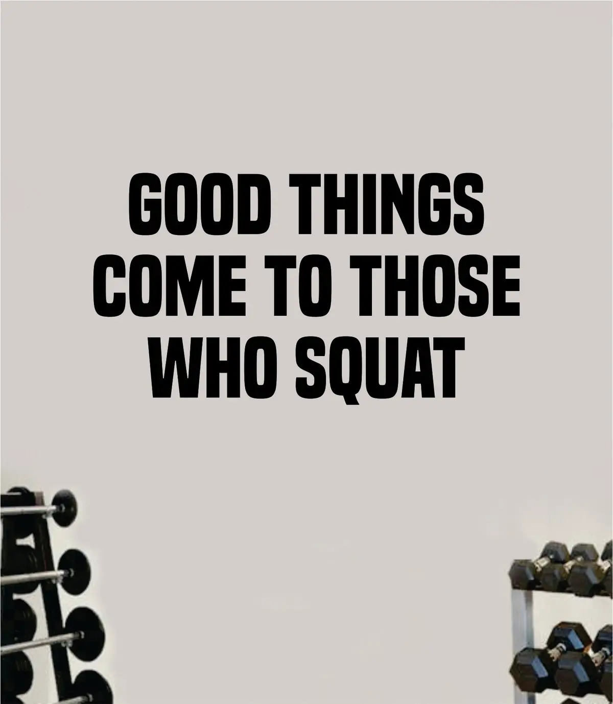 Good Things Come To Those Who Squat Wall Decal Sticker Vinyl Art Wall Bedroom Home Decor Inspirational Motivational Teen Sports Gym Fitness Health Girls Train Beast Lift 1