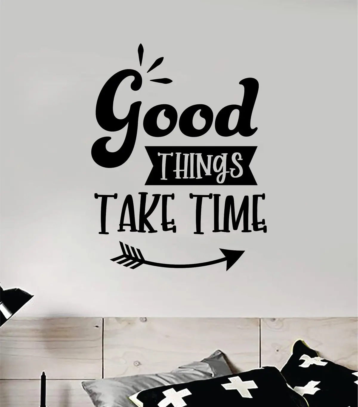 Good Things Take Time V3 Quote Wall Decal Sticker Vinyl Art Decor Bedroom Room Boy Girl Inspirational Motivational School Nursery Good Vibes 1