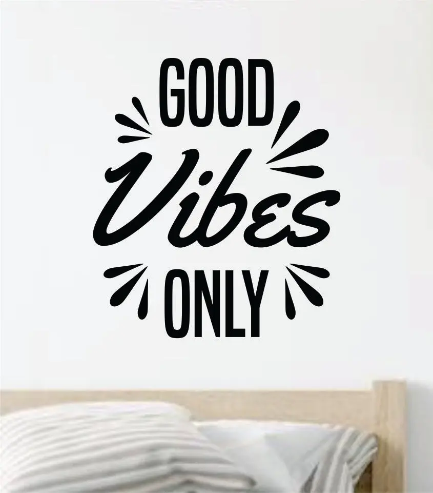 Good Vibes Only V8 Wall Decal Sticker Vinyl Art Wall Bedroom Home Decor Inspirational Motivational Boys Girls Teen School Baby Nursery 1