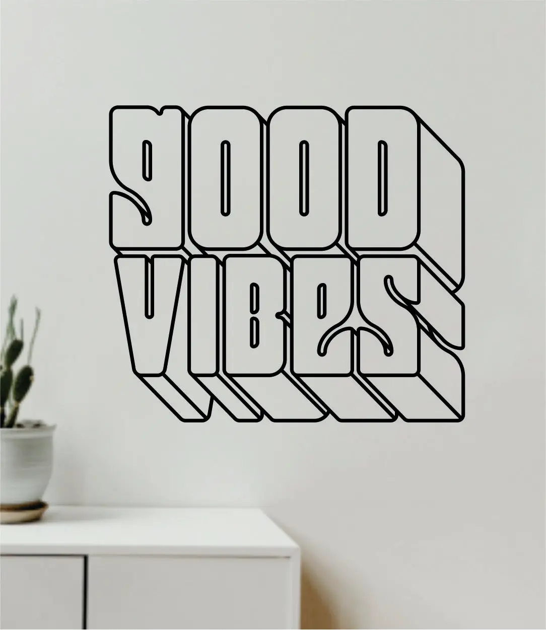 Good Vibes V8 Wall Decal Decor Art Sticker Vinyl Room Bedroom Teen Kids School Baby Nursery Girls Yoga Love Positive 1