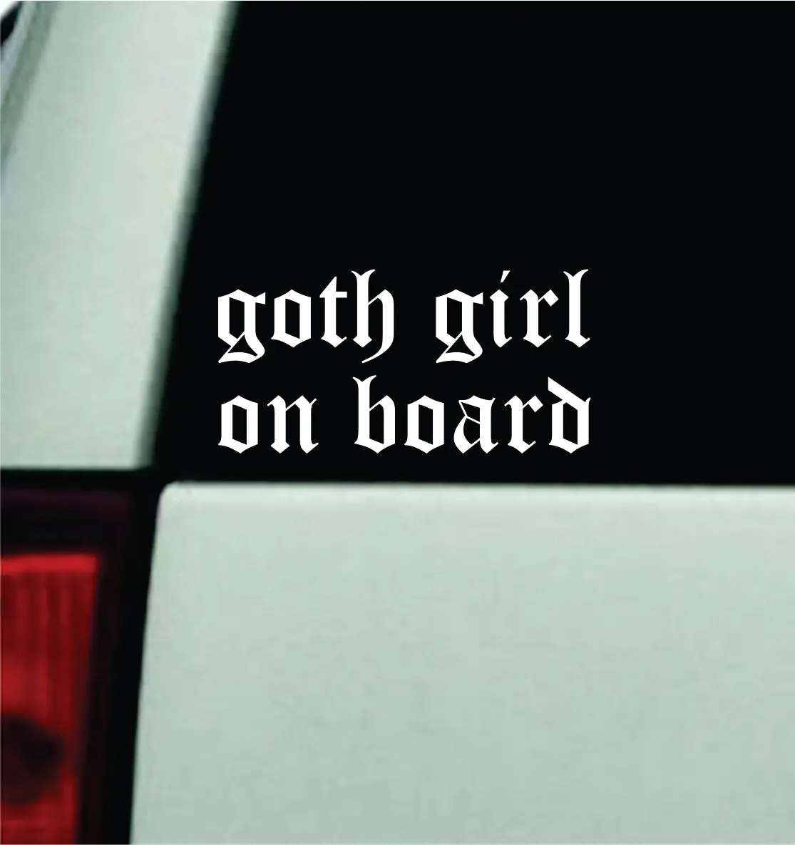 Goth Girl On Board Car Decal Truck Window Windshield Mirror Rearview Jdm Bumper Sticker Vinyl Quote Girls Music Emo Goth Screamo Hardcore Metal Rock Concert Blegh 1