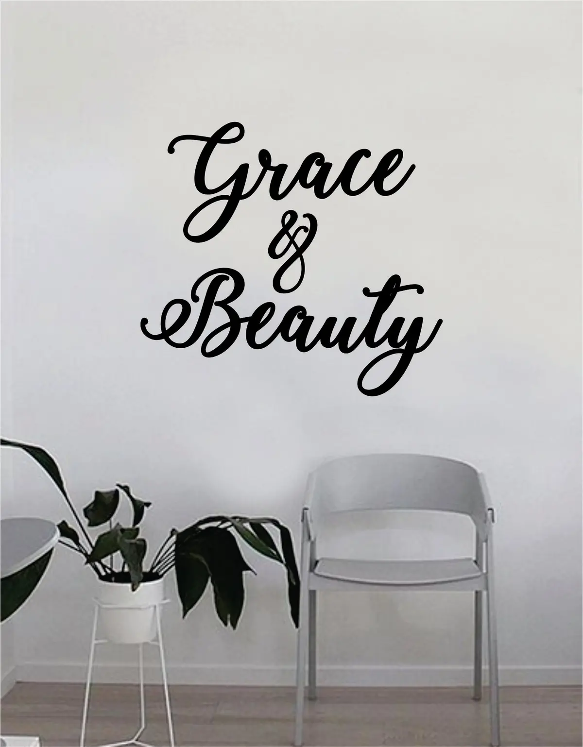 Grace And Beauty Quote Beautiful Design Decal Sticker Wall Vinyl Decor Art Make Up Cosmetics Beauty Salon Funny Girls Eyelashes 1