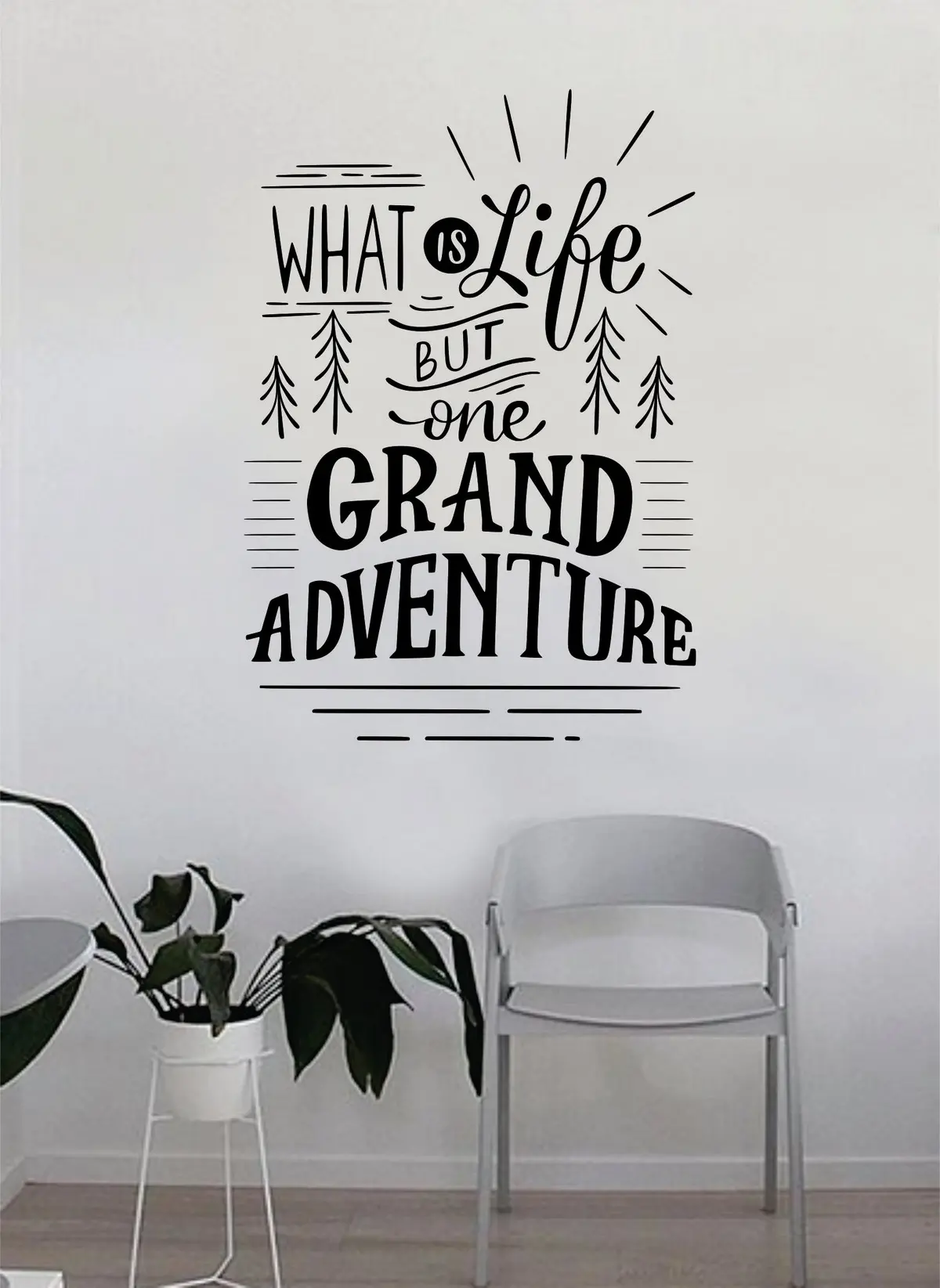 Grand Adventure Decal Quote Home Room Decor Decoration Art Vinyl Sticker Inspirational Motivational Adventure Teen Travel Wanderlust Explore Family Trees Hike Camp Mountains Rv Van 1