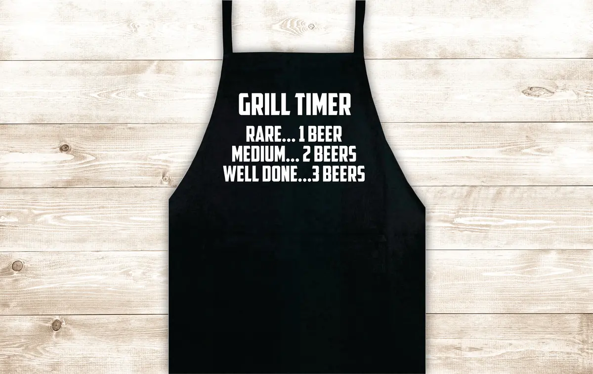 Grill Timer Apron Heat Press Vinyl Bbq Barbeque Cook Grill Chef Bake Food Kitchen Funny Gift Men 1