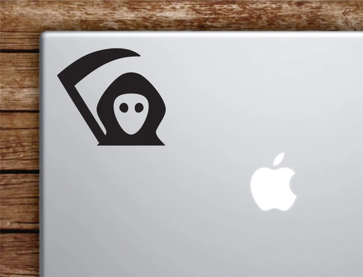 Grim Reaper Laptop Wall Decal Sticker Vinyl Art Quote Macbook Apple Decor Car Window Truck Teen Inspirational Girls Skull 1