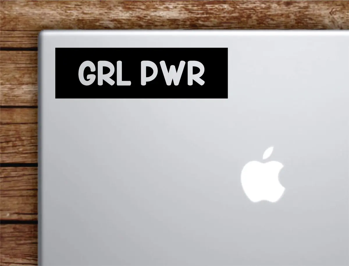 Grl Pwr Rectangle Laptop Apple Macbook Quote Wall Decal Sticker Art Vinyl Inspirational Motivational Girls Women Female Feminist Feminist 1