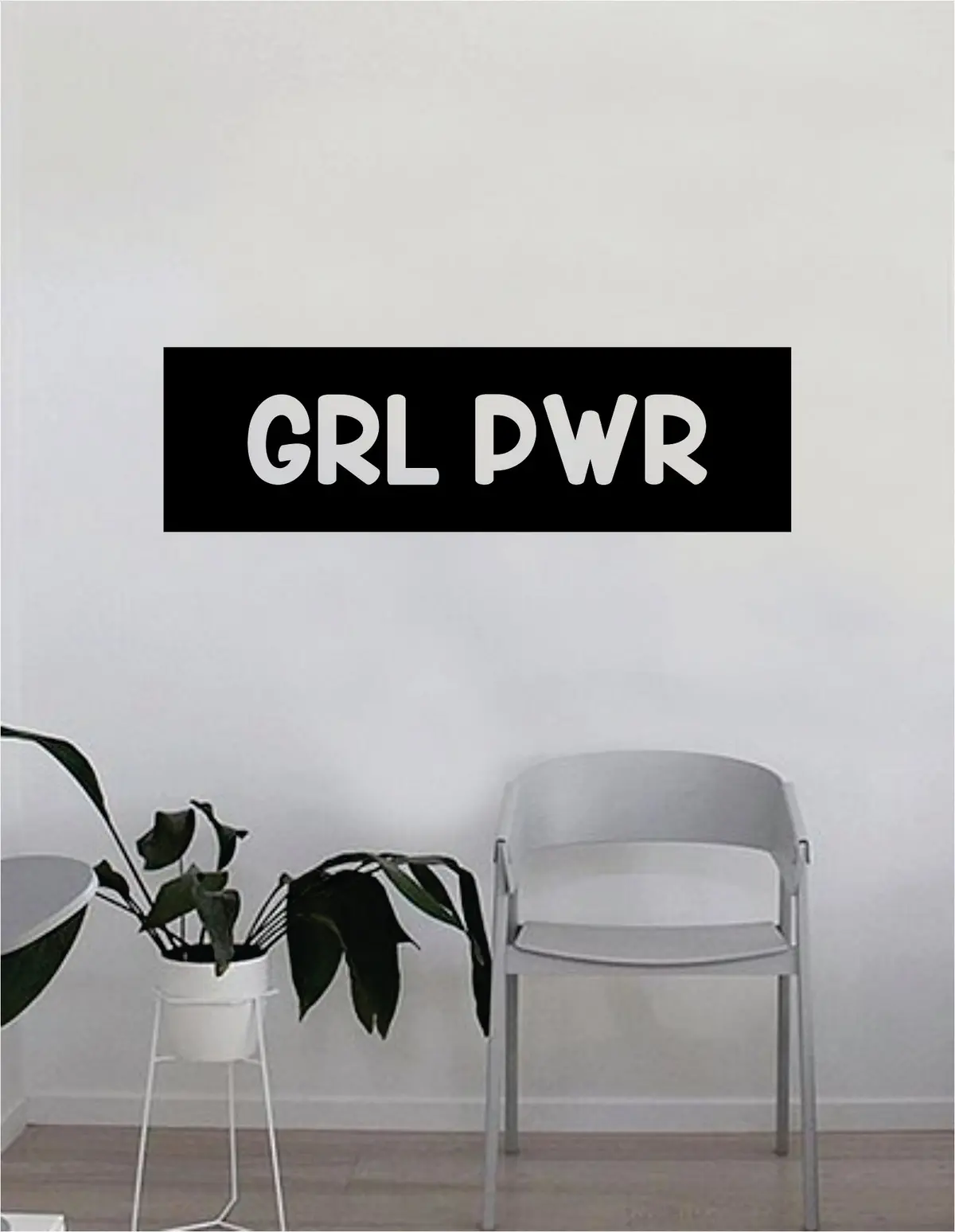 Grl Pwr Rectangle Decal Sticker Wall Vinyl Art Home Decor Teen Quote Beautiful Inspirational Girl Power Feminist Feminism Woman Empowerment Motivational Ladies 1