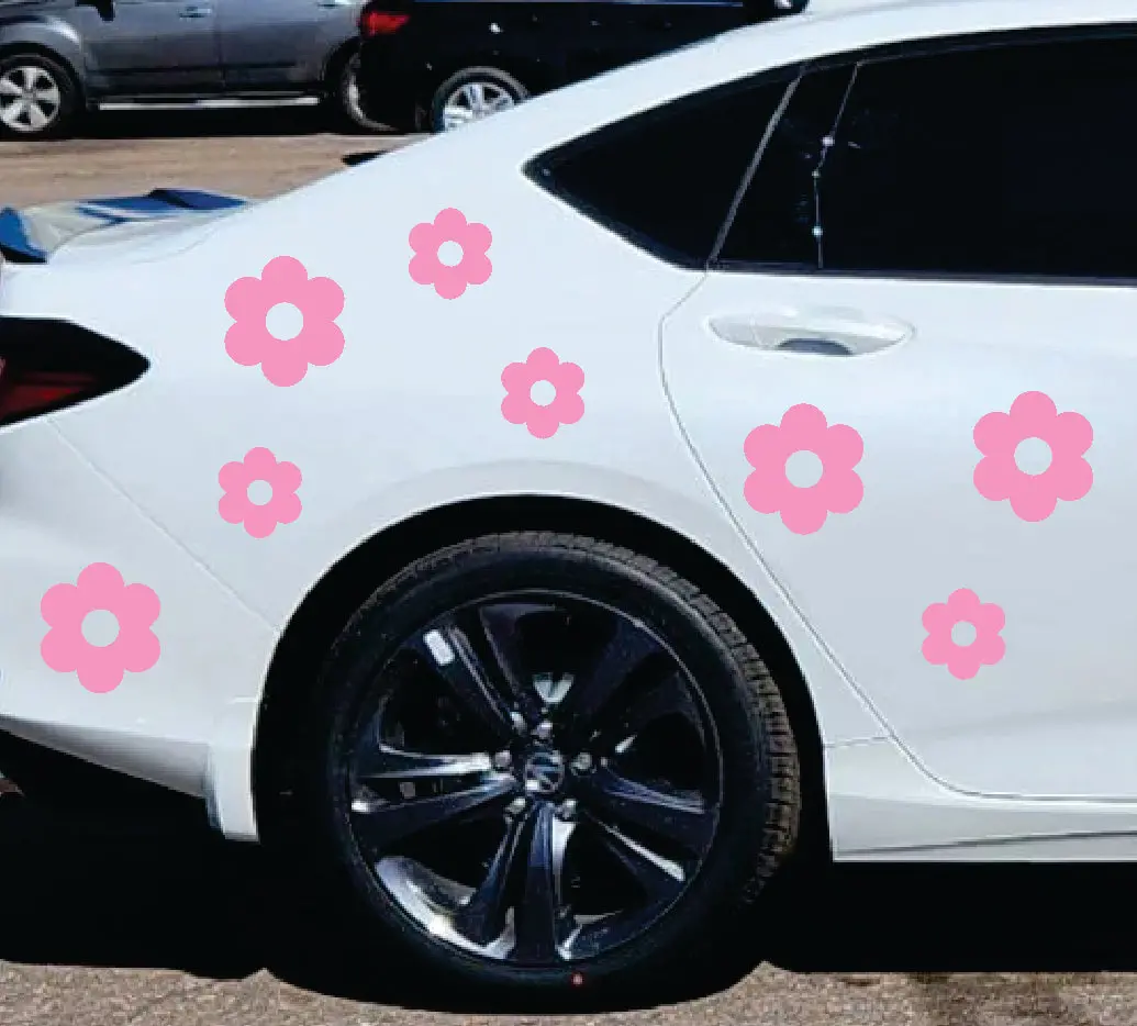 Groovy Flowers Set Of 10 Wall Decal Car Truck Window Windshield Jdm Sticker Vinyl Lettering Quote Boy Girl Funny Sadboys Stay Humble Drift Men Cute 1