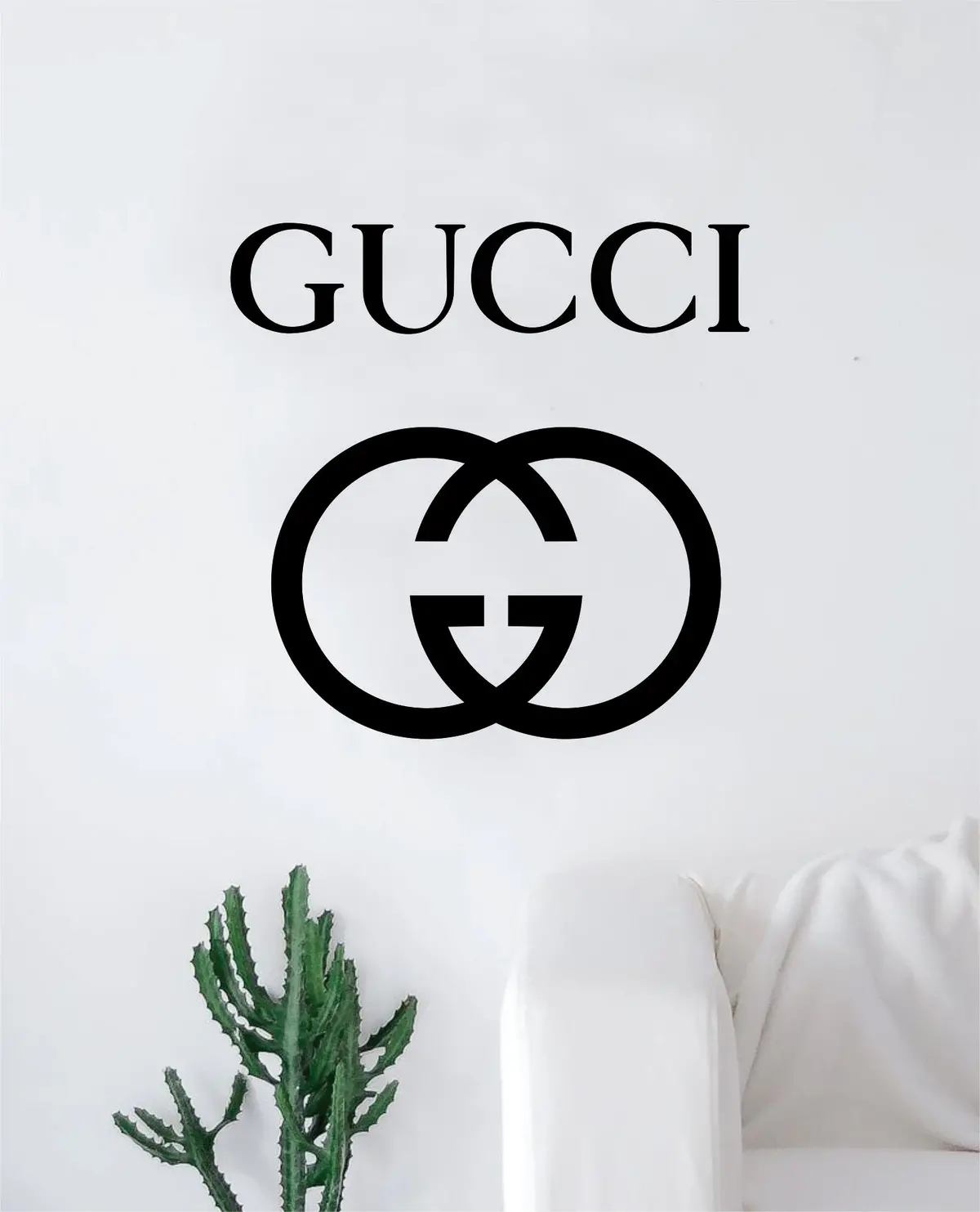 Gucci Logo Wall Decal Home Decor Bedroom Room Vinyl Sticker Art Quote Designer Brand Luxury Girls Cute Expensive 1