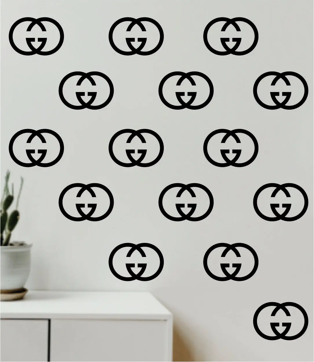 Gucci Logo Pattern Set Of 20 Wall Decal Home Decor Bedroom Room Vinyl Sticker Art Quote Designer Brand Luxury Girls Cute Expensive 1