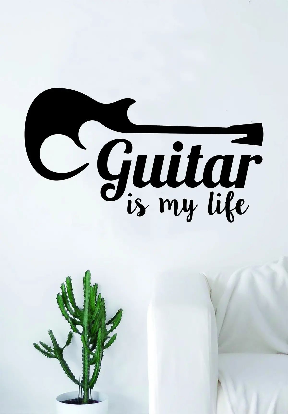 Guitar Is My Life Music Quote Art Decal Sticker Wall Vinyl Decor Home Room Teen Electric Acoustic 1