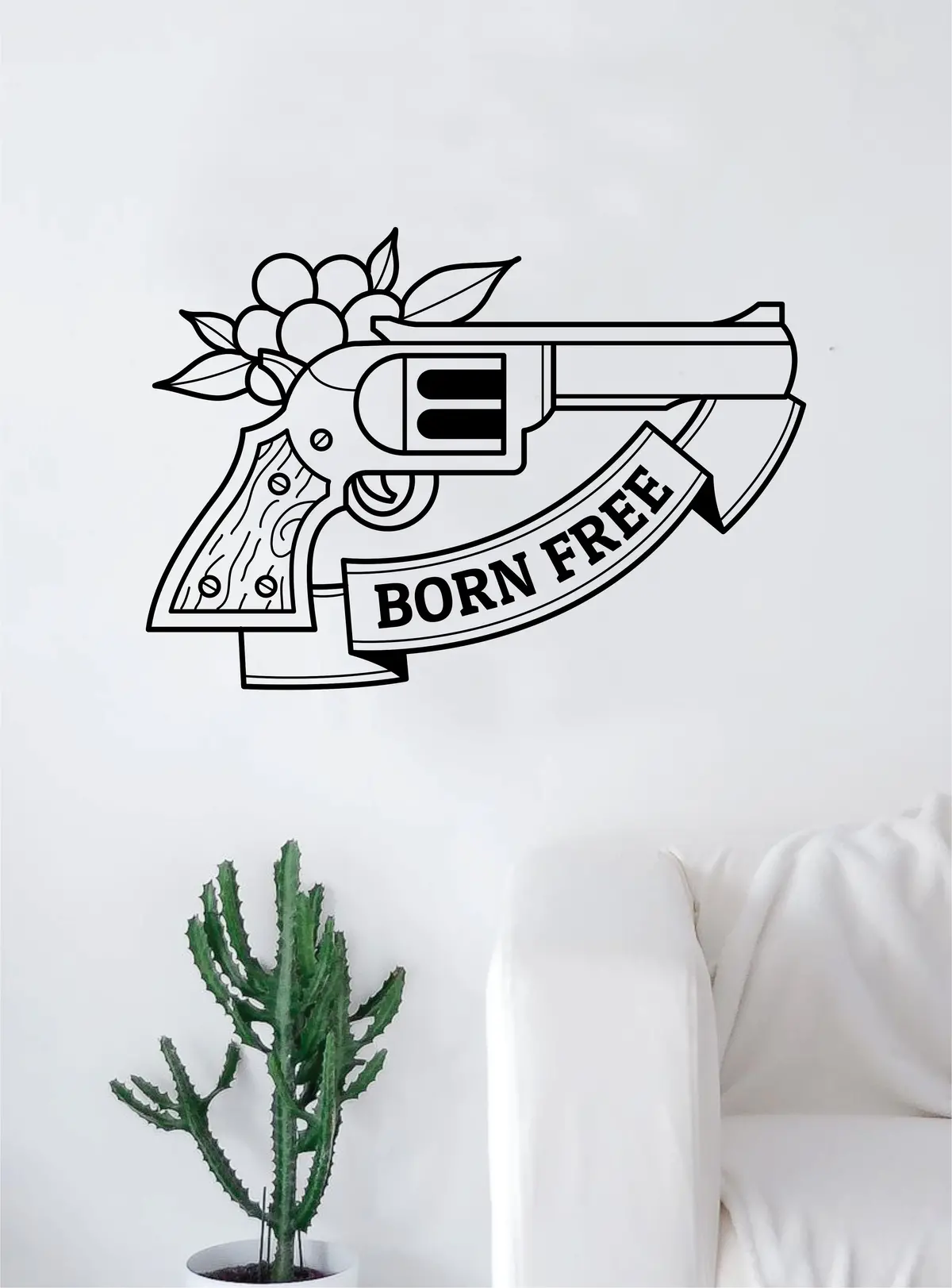 Born Free Flower Traditional Tattoo Decal Sticker Wall Vinyl Art Home Decor Beautiful Living Room Bedroom 1