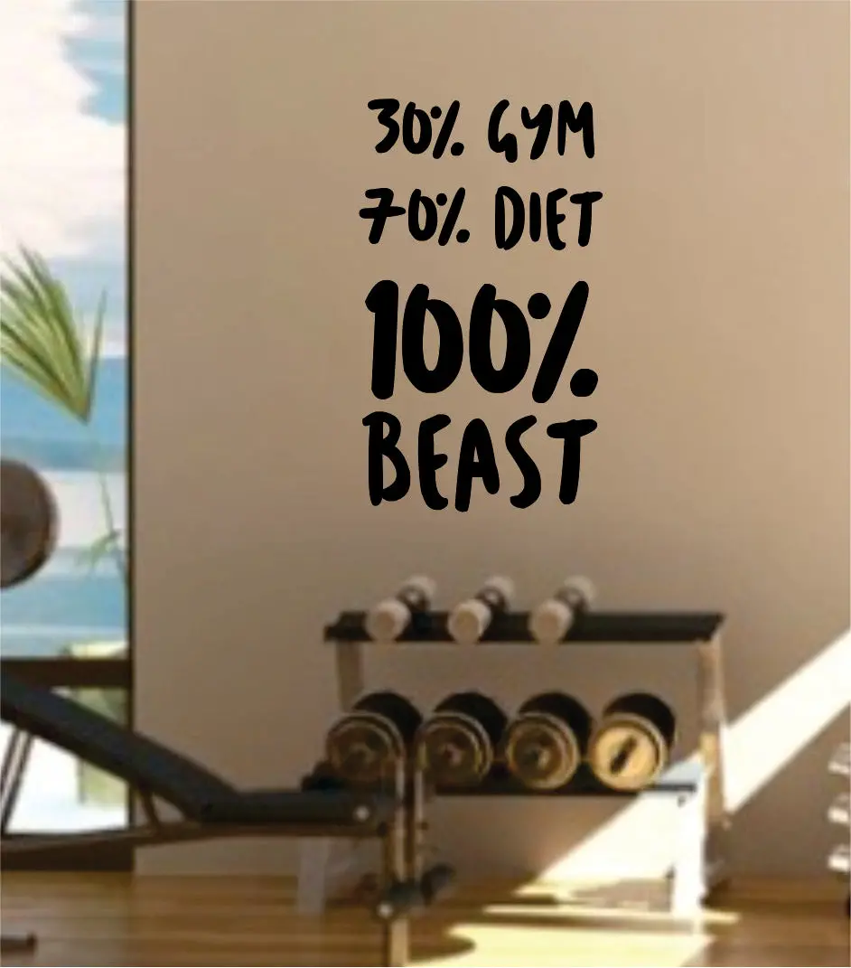 Gym Diet Beast Decal Sticker Wall Vinyl Art Wall Bedroom Room Decor Motivational Inspirational Teen Fitness Exercise Healthy 1