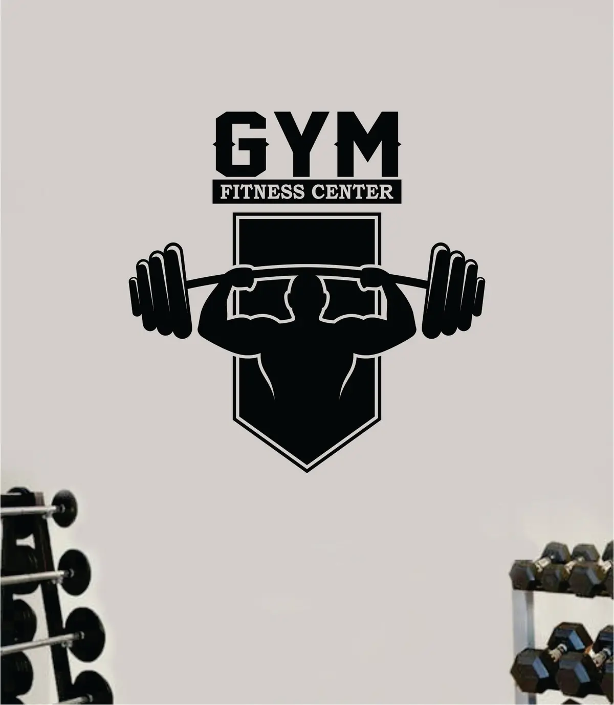 Gym Fitness Center V3 Quote Health Work Out Decal Sticker Vinyl Art Wall Room Decor Teen Motivation Inspirational Girls Lift 1