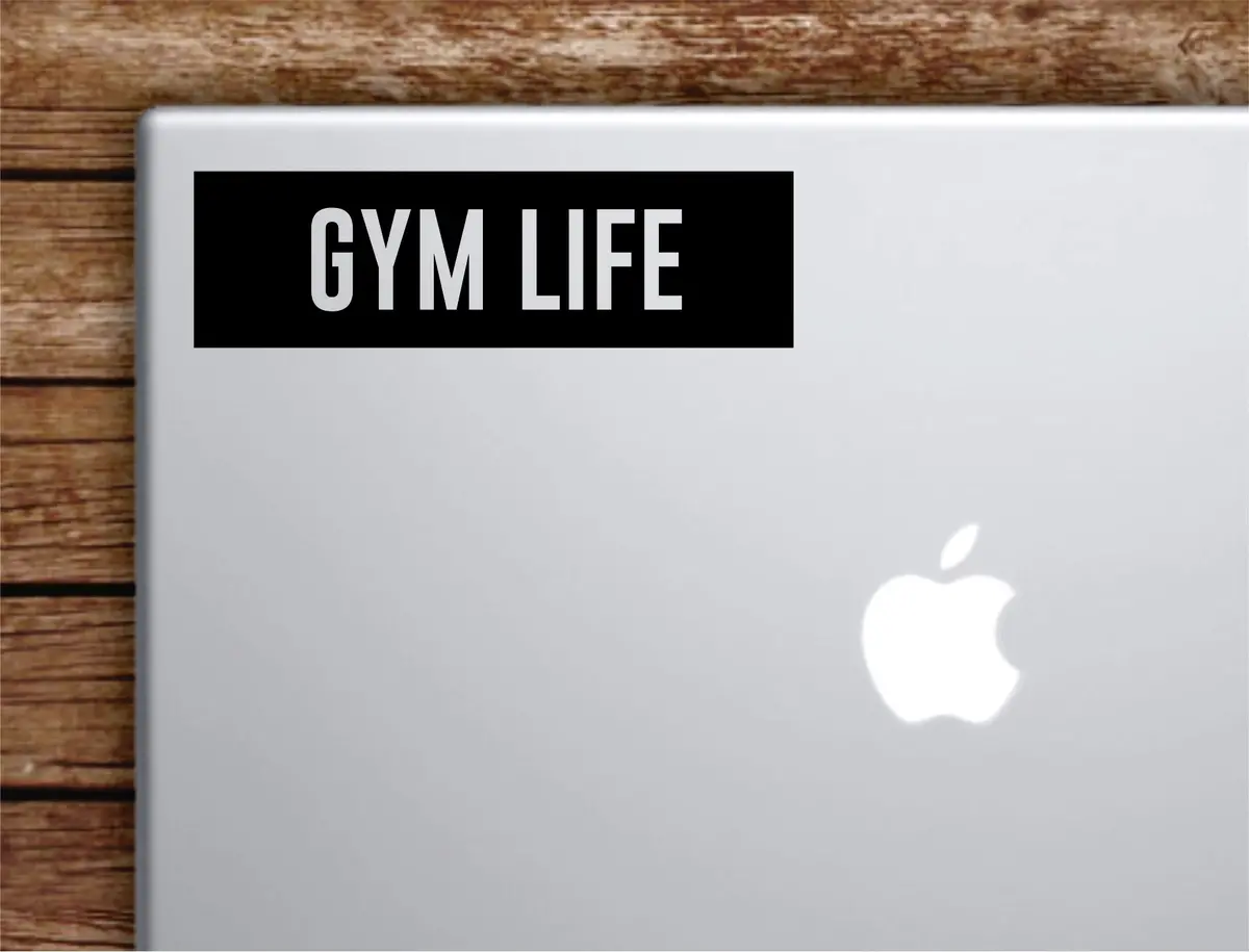 Gym Life Rectangle Laptop Apple Macbook Quote Wall Decal Sticker Art Vinyl Inspirational Motivational Fitness Health Running Weight Lift 1
