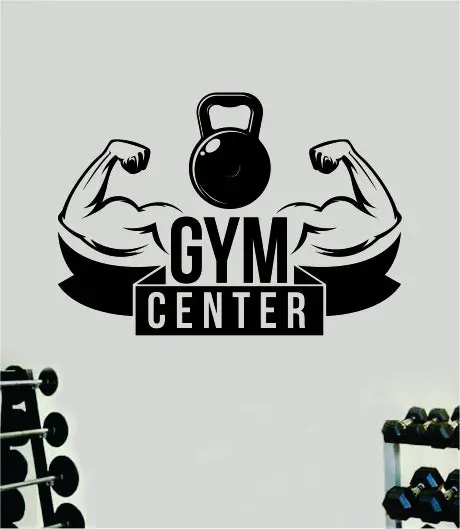 Gym Center Decal Sticker Wall Vinyl Art Wall Bedroom Room Home Decor Inspirational Motivational Teen Sports Fitness Beast Lift Health Exercise 1