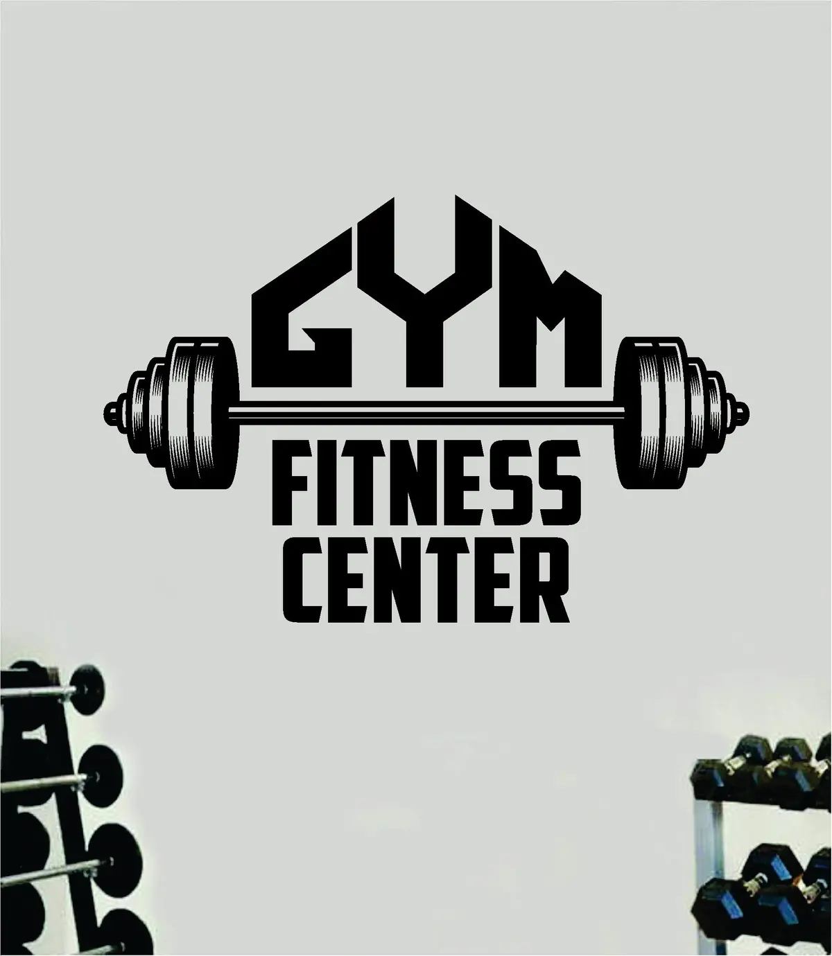 Gym Fitness Center V5 Wall Decal Sticker Vinyl Art Wall Bedroom Room Home Decor Inspirational Motivational Teen Sports Gym Fitness Beast Lift Health Exercise 1