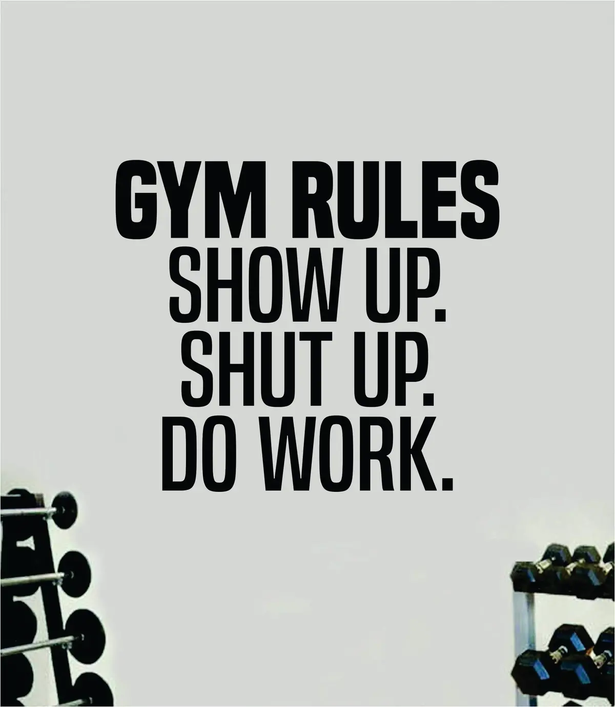 Gym Rules Wall Decal Sticker Vinyl Art Wall Bedroom Room Home Decor Inspirational Motivational Teen Sports Gym Lift Weights Fitness Workout Men Girls Health 1