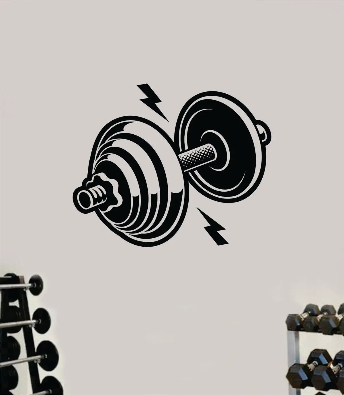 Gym Weight V2 Decal Sticker Wall Vinyl Art Wall Bedroom Room Decor Motivational Inspirational Teen Sports Gym Fitness Exercise Health Girls Squat 1