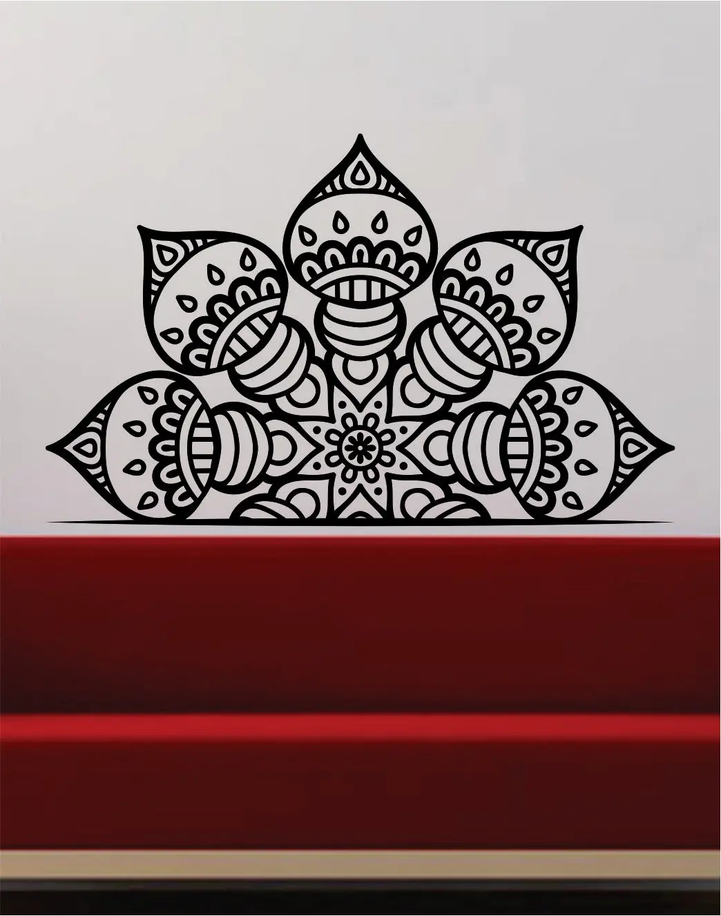 Half Mandala Wall Decal Sticker Home Decor Vinyl Art Bedroom Teen Inspirational Kids Teen Yoga Namaste Relax Lotus Buddha 1