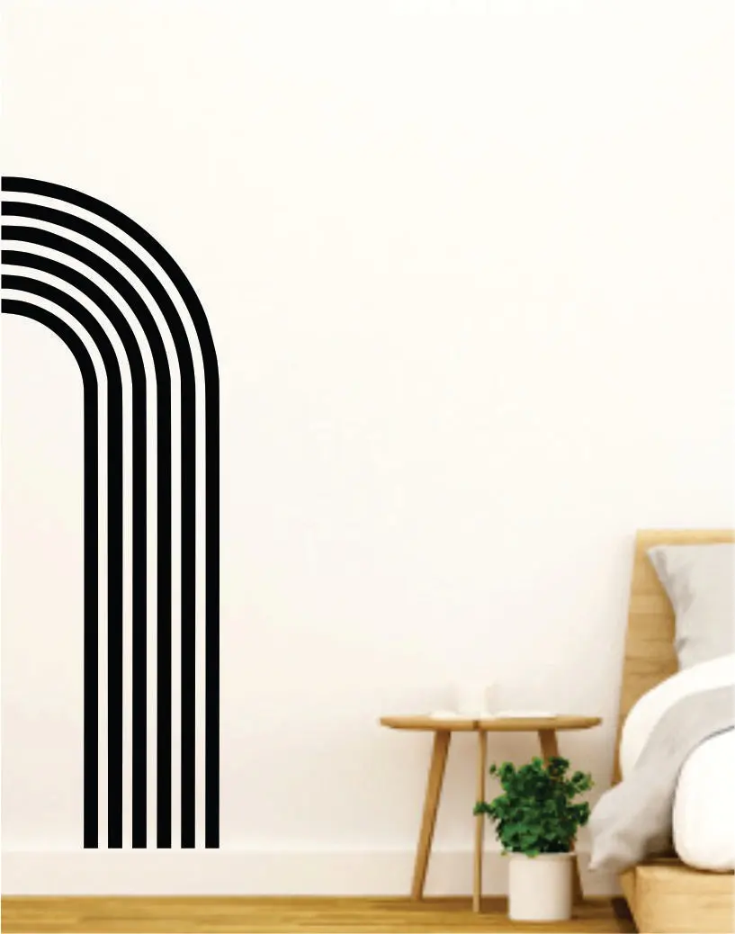 Half Arch Lines Wall Decal Home Decor Sticker Art Vinyl Bedroom Boys Girls Teen Baby Nursery Geometric Abstract Modern Boho Trendy Funky Cute Mom Family 1