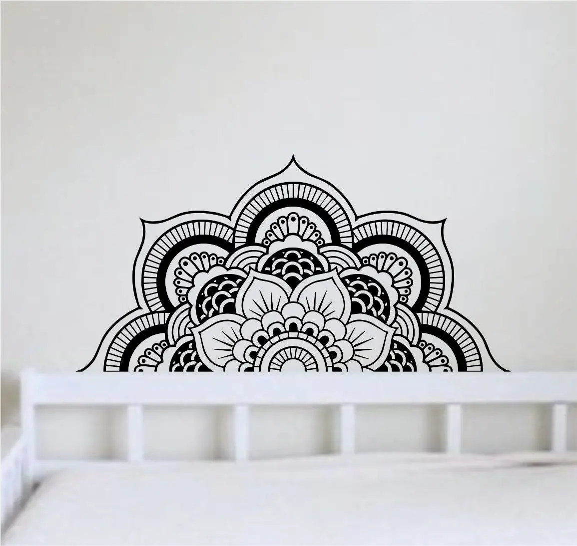 Half Mandala V2 Wall Decal Sticker Home Decor Vinyl Art Bedroom Teen Inspirational Kids Teen Yoga Namaste Meditate Buddha Energy 1