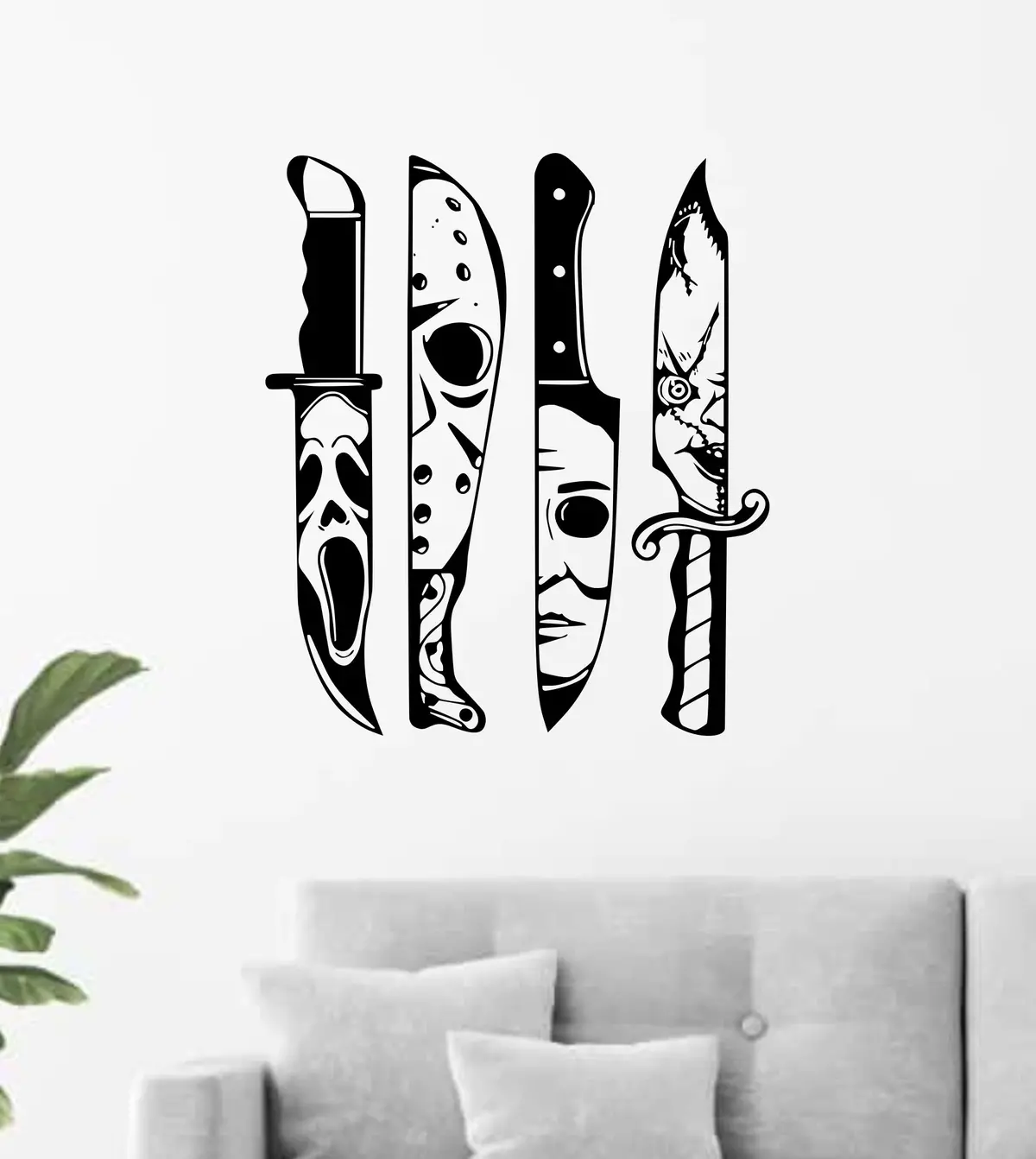Halloween Movies Wall Decal Home Decor Vinyl Art Sticker Holiday October Scary Kids Boy Girl Family Scream Chucky Jason Michael Myers 1