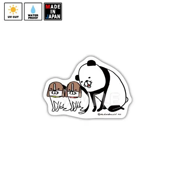 Hamb034　ステッカー　パンダと犬　スティーヴン★スピルハンバーグ 1