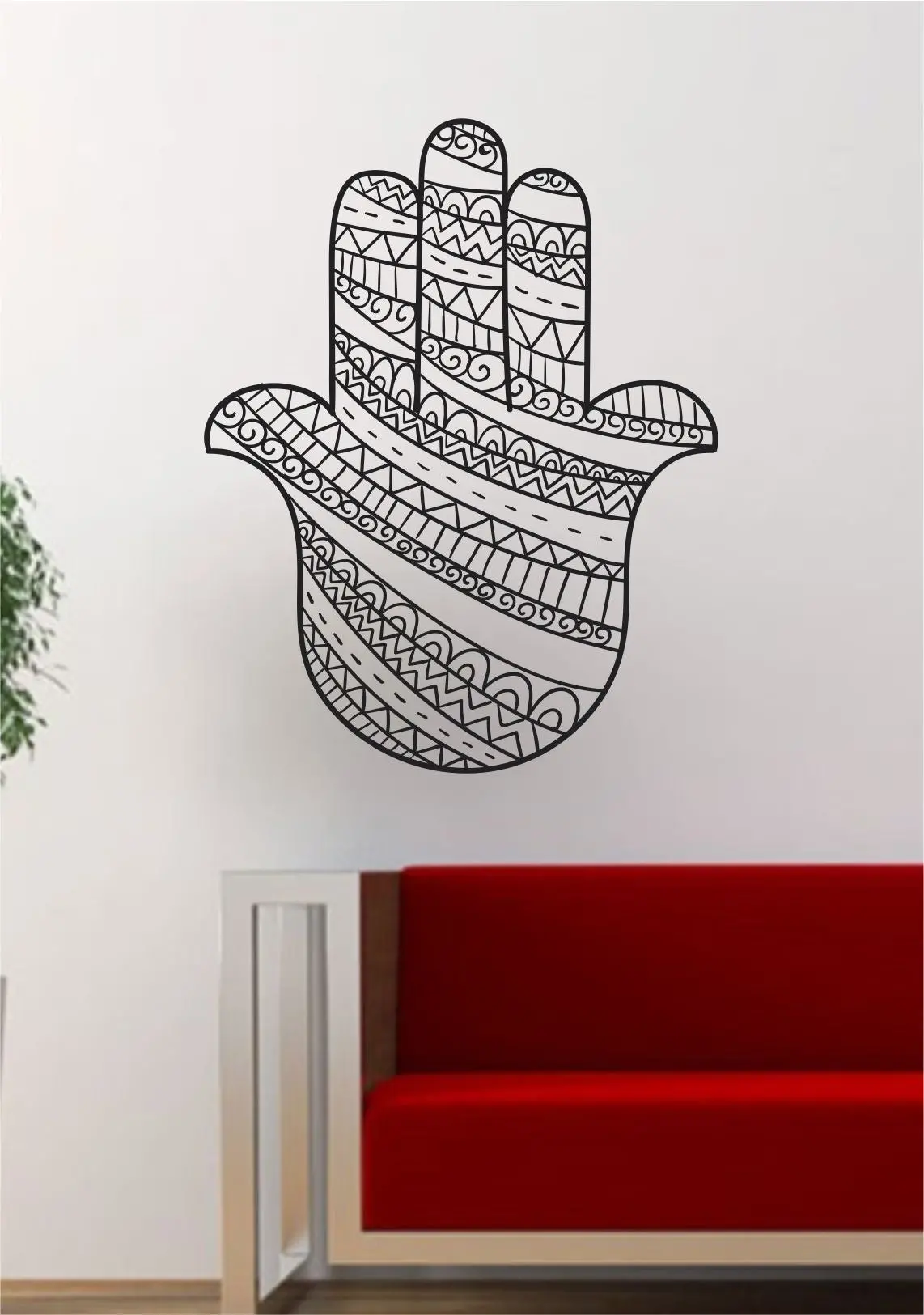 Hamsa Hand Version 14 Decal Sticker Wall Vinyl Art Home Decor Decoration Room Mandala Yoga Om 1