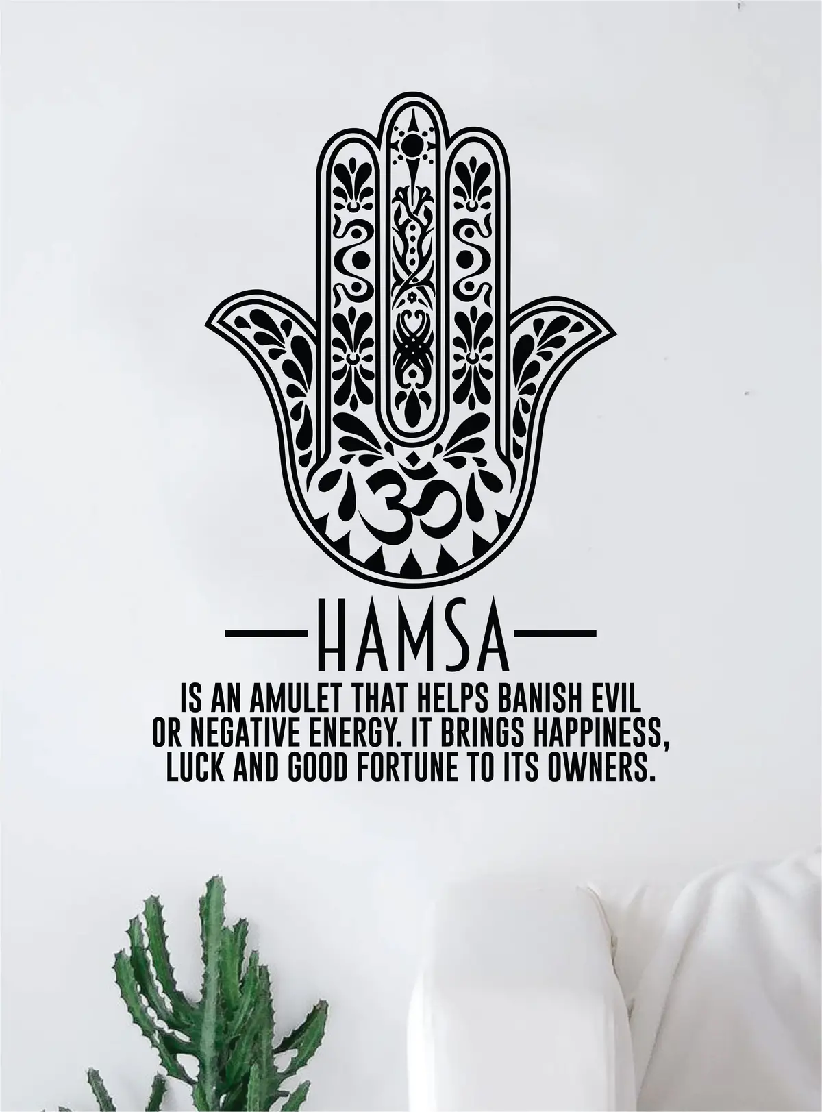 Hamsa Hand Definition Quote Wall Decal Sticker Bedroom Home Room Art Vinyl Inspirational Decor Positive Om Namaste Meditate Yoga Zen Inhale Exhale 1