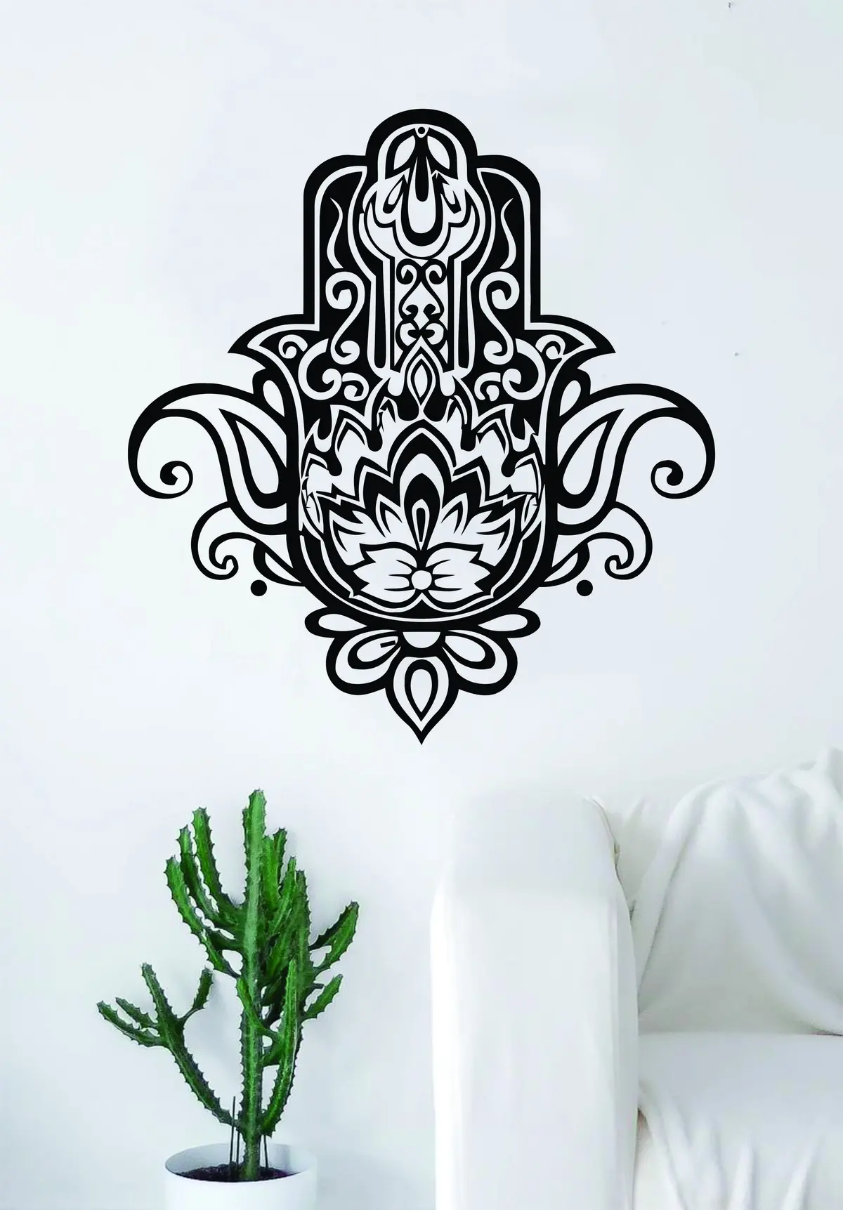 Hamsa Hand V16 Decal Sticker Wall Vinyl Decor Art Living Room Bedroom Yoga Mandala Spirit Namaste Design 1